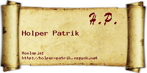 Holper Patrik névjegykártya